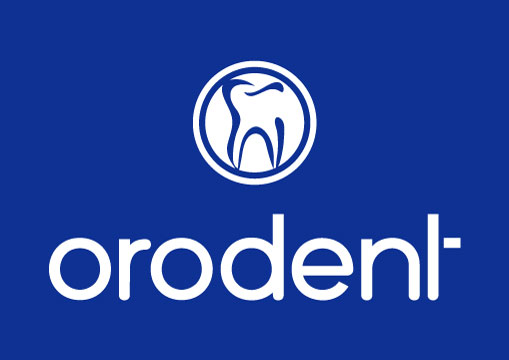 logo orodent sur fond bleu